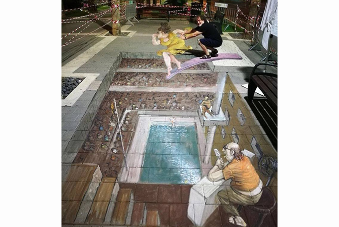 פסטיבל עפולה הבינלאומי לציורי מדרכות ב- 3D